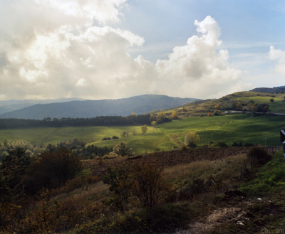 Paesaggio del Casentino, tra Firenze e Stia sul Passo della Consuma.